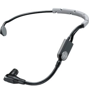 Microfone Headset Shure SM35-TQG preto com conector TA4F para sistema sem fio