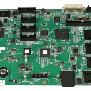 Vista detalhada dos conectores e componentes da placa mãe Yotta compatível com a linha Soundcraft Si Expression.